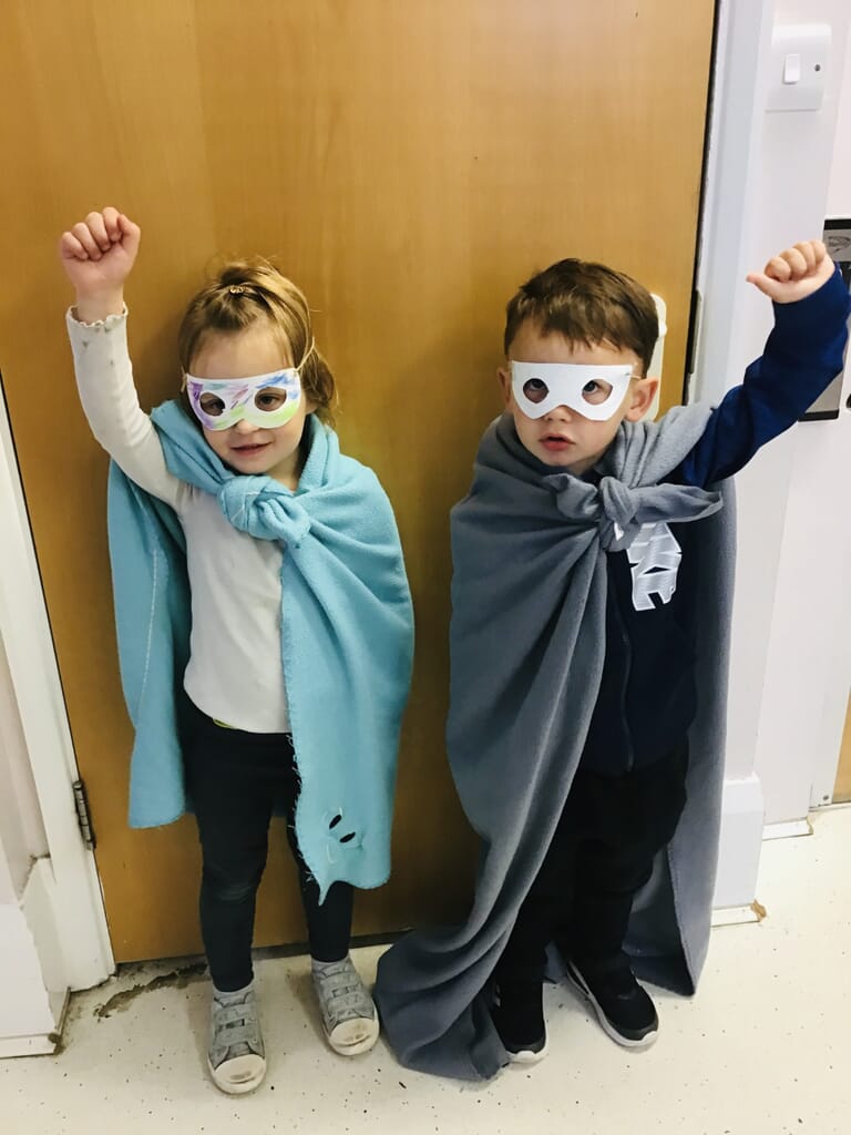 Nursery children dressed up as superheroes