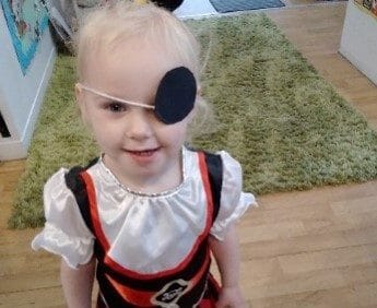 Nursery child dressed up as a pirate