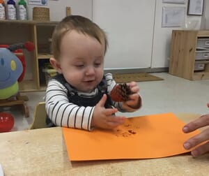 Nursery child painting with an acorn