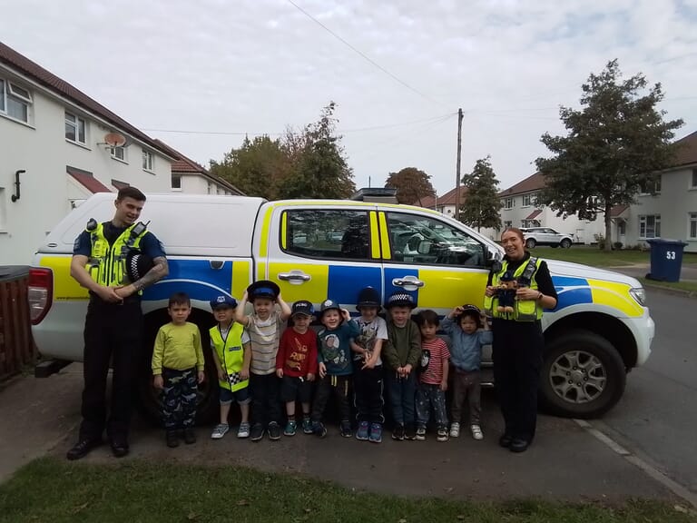 Children At Nursery In Innsworth Enjoy Local Police Visit