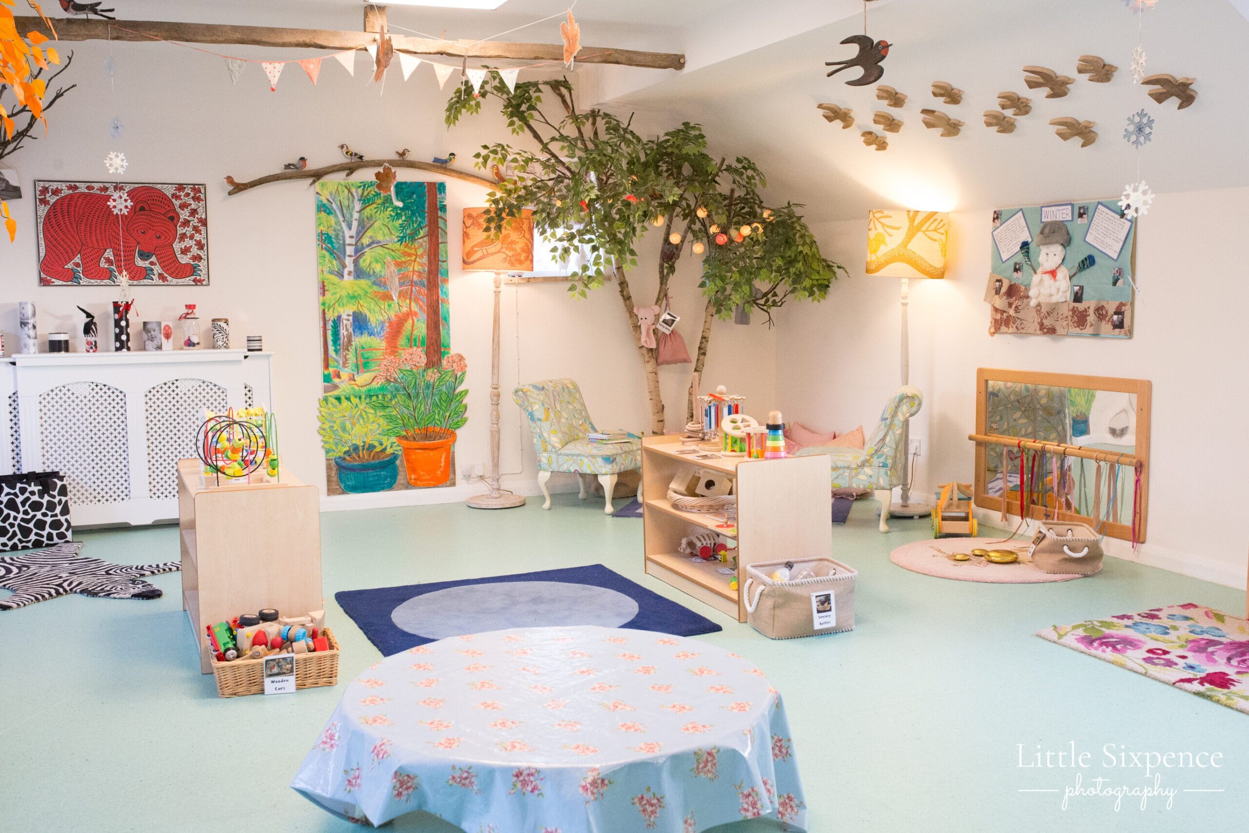 Interior nursery design with natural resources