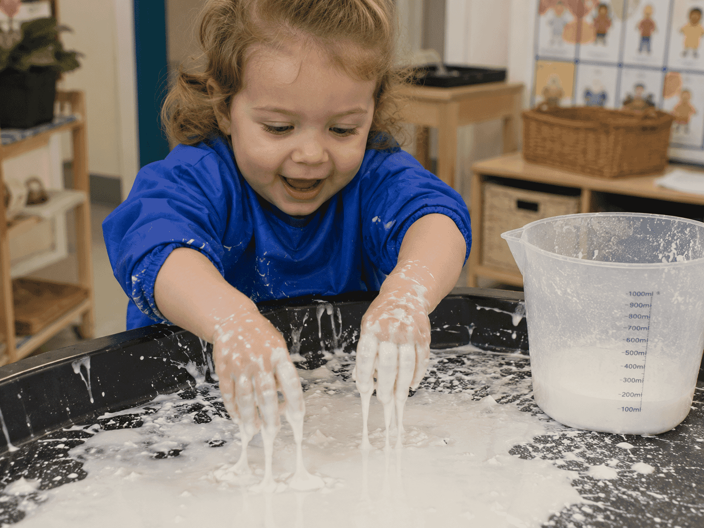 Child engaging in texture activity