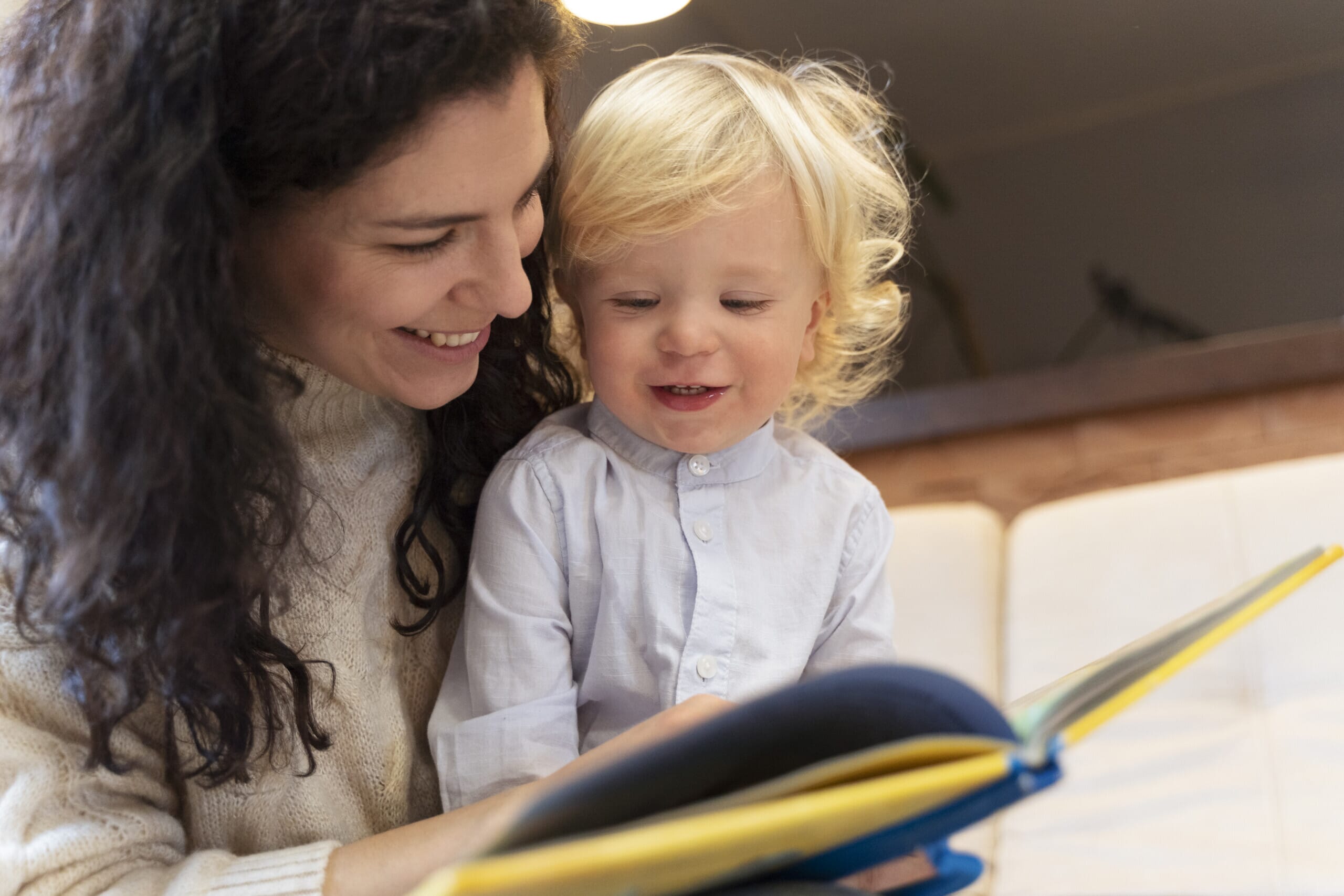 Child and adult reading