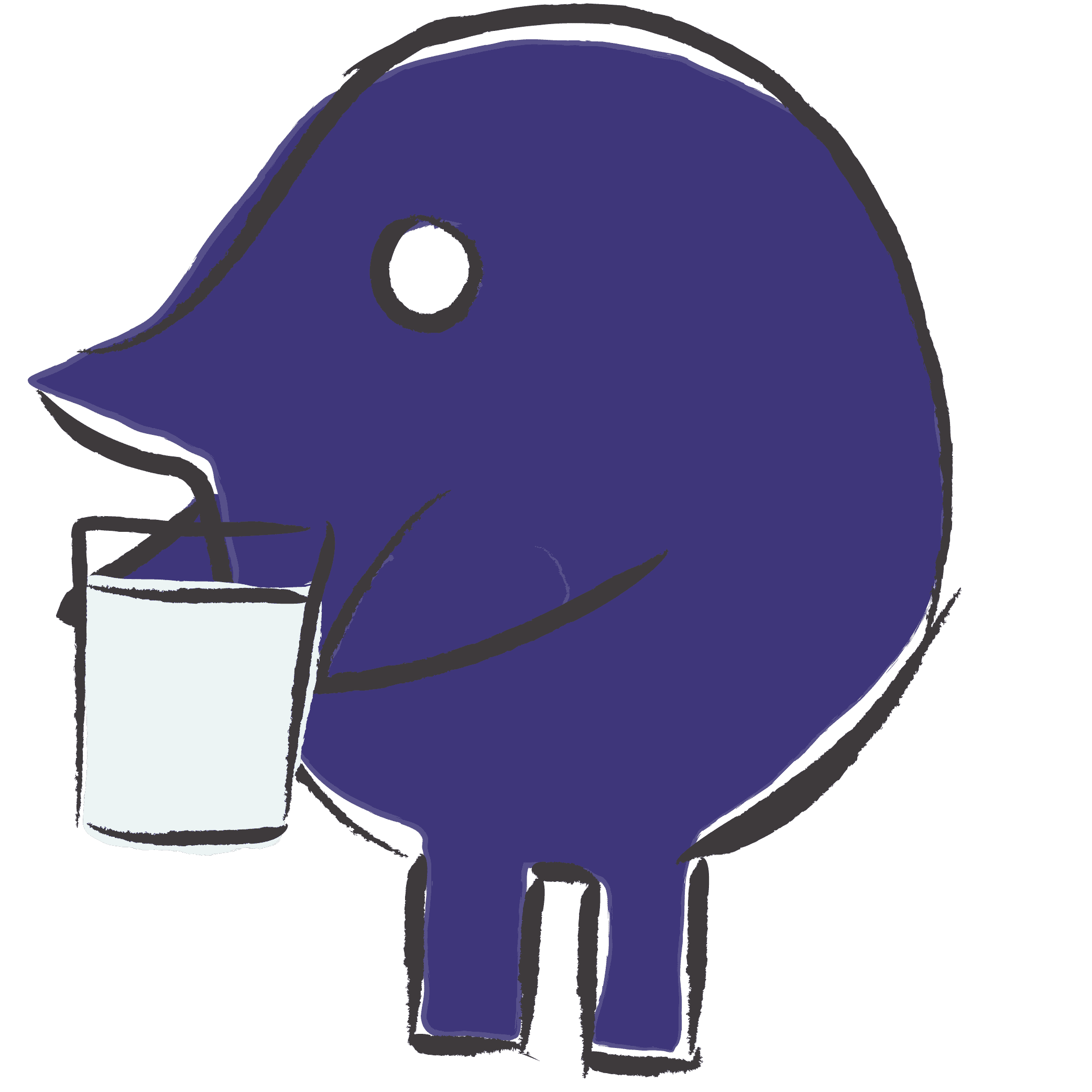 Jackdaw holding glass of milk